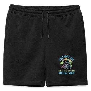 Birthday Gamer VR - Männer Premium Organic Sweatshorts - Schwarz - Vorne - AI Model Male 178 light (178cm)