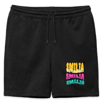 Emilia - Short de survêtement homme premium - noir - Devant - AI Model Male 178 light (178cm)