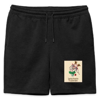 Le trublion préféré du Père Noël – Funny Dog - Short de survêtement homme premium - noir - Devant - AI Model Male 178 light (178cm)