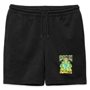 Menschlichkeit : l’égalité : l’humanité d’abord, toujours - Short de survêtement homme premium - noir - Devant - AI Model Male 178 light (178cm)