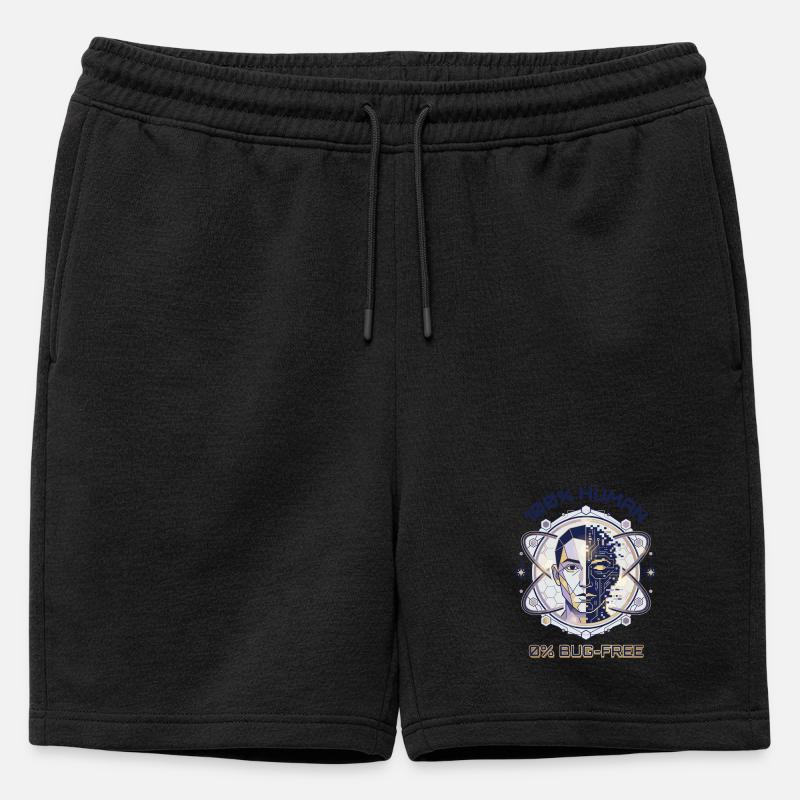 Human Glitch Code - Mens' Premium Organic Sweatshorts - black