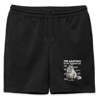 Cat T perse | Chat perse Chats Persans Chats persans - Short de survêtement homme premium - noir - Devant - AI Model Male 178 light (178cm)