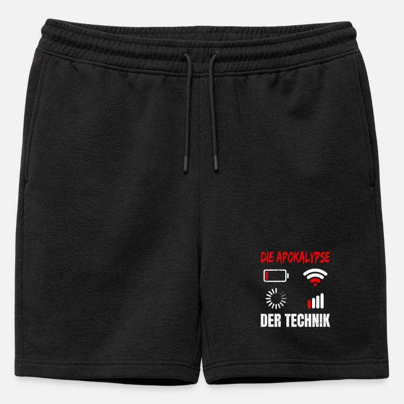 Coder DIE APOKALYPSE DER TECHNIK LUSTIG - Männer Premium Organic Sweatshorts - Schwarz