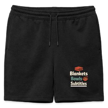 Anime introvert Weeb couch potato - Mens' Premium Organic Sweatshorts - black - Front - AI Model Male 178 light (178cm)