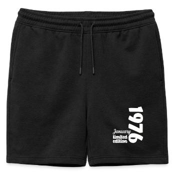 Janvier 1976 Anniversaire Cadeau Vintage Rétro - Short de survêtement homme premium - noir - Devant - AI Model Male 178 light (178cm)