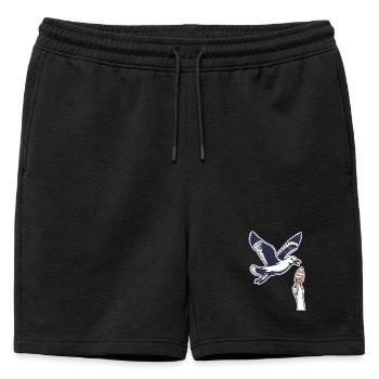 Mouette drôle vole une glace - Short de survêtement homme premium - noir - Devant - AI Model Male 178 light (178cm)