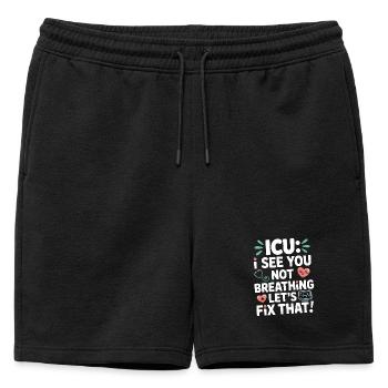 Infirmière en réanimation Je te vois ne pas respirer soins aigus - Short de survêtement homme premium - noir - Devant - AI Model Male 178 light (178cm)