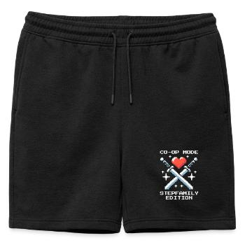 Co-Op Mode: Stepfamily Edition | Patchwork - Mens' Premium Organic Sweatshorts - black - Front - AI Model Male 178 light (178cm)