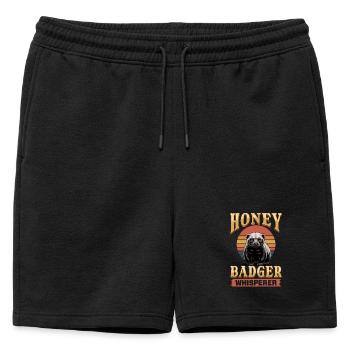 Blaireau drôle - Short de survêtement homme premium - noir - Devant - AI Model Male 178 light (178cm)