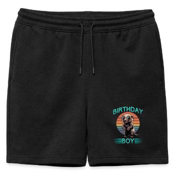 Blaireau drôle - Short de survêtement homme premium - noir - Devant - AI Model Male 178 light (178cm)