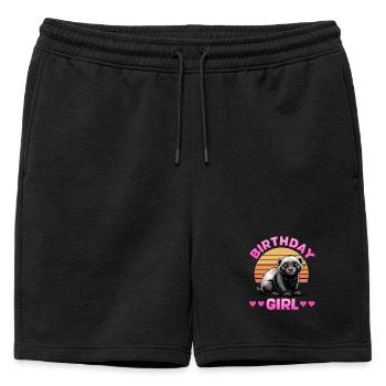 Blaireau drôle - Short de survêtement homme premium - noir - Devant - AI Model Male 178 light (178cm)