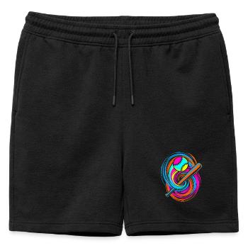 Batte de baseball et balle - Short de survêtement homme premium - noir - Devant - AI Model Male 178 light (178cm)