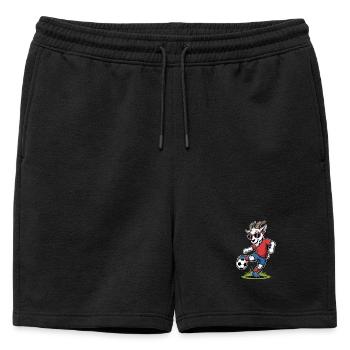 Un beau bouc de football avec des lunettes de soleil - Short de survêtement homme premium - noir - Devant - AI Model Male 178 light (178cm)