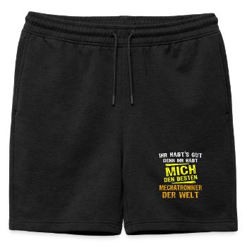 Don du technicien en mécatronique - Short de survêtement homme premium - noir - Devant - AI Model Male 178 light (178cm)