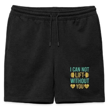 Fitness Motivation Bodybuilder I Can Not Lift - Mens' Premium Organic Sweatshorts - black - Front - AI Model Male 178 light (178cm)