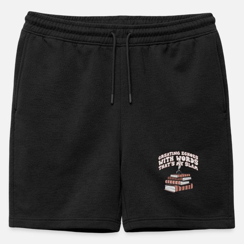 Echos durch Worte Slam-Stack - Männer Premium Organic Sweatshorts - Schwarz