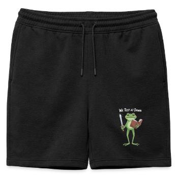 Nous testons à Dawn Frog Knight - Short de survêtement homme premium - noir - Devant - AI Model Male 178 light (178cm)
