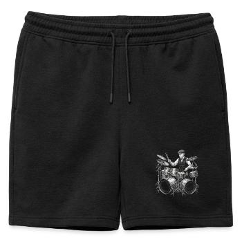 Calvin Coolidge plays drums - Mens' Premium Organic Sweatshorts - black - Front - AI Model Male 178 light (178cm)