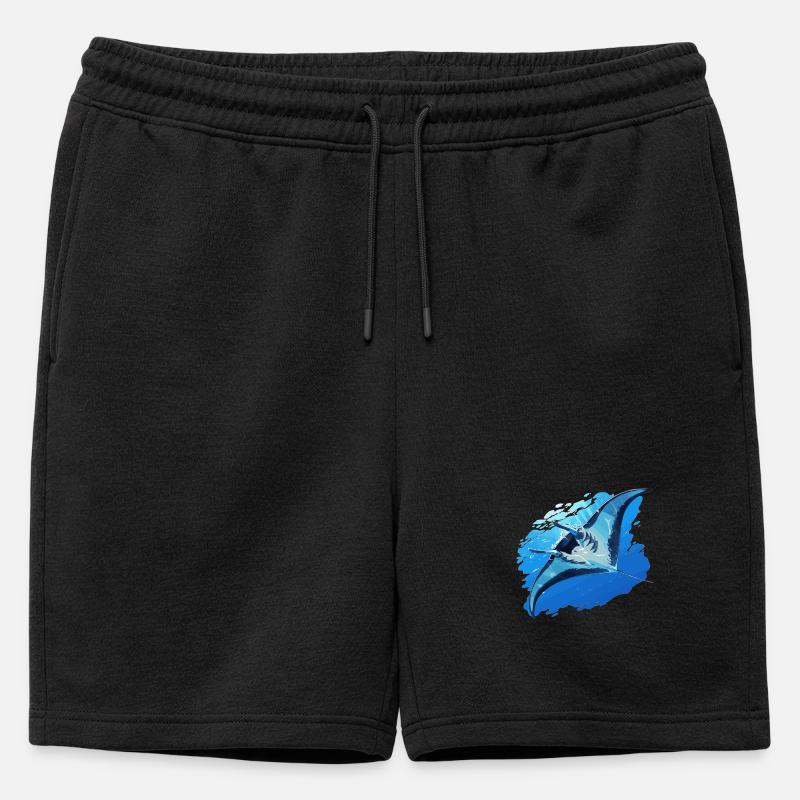 Rochen Mantarochen - Männer Premium Organic Sweatshorts - Schwarz