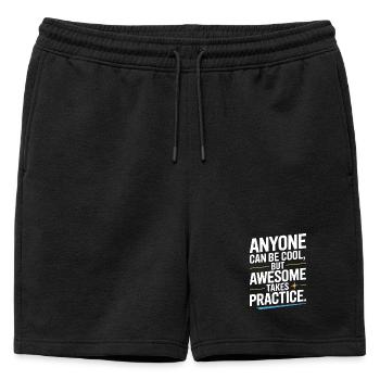 N’importe qui peut être cool, nerd, gamer génial, ironie - Short de survêtement homme premium - noir - Devant - AI Model Male 178 light (178cm)