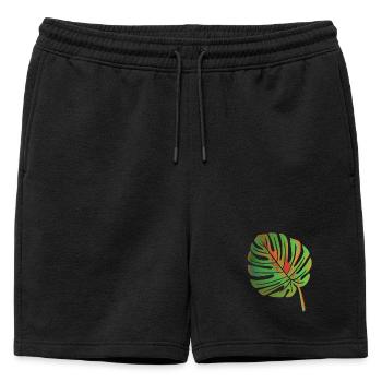 Monstera leaf - Mens' Premium Organic Sweatshorts - black - Front - AI Model Male 178 light (178cm)
