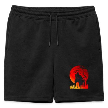 | LUNE DE SANG CADEAUX DE PLEINE LUNE ROUGE - Short de survêtement homme premium - noir - Devant - AI Model Male 178 light (178cm)