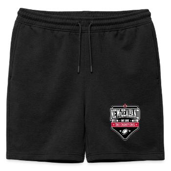 Insigne de victoire de la Nouvelle-Zélande | Badge sportif - Short de survêtement homme premium - noir - Devant - AI Model Male 178 light (178cm)