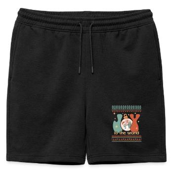 Ugly Christmas Sweater - Mens' Premium Organic Sweatshorts - black - Front - AI Model Male 178 light (178cm)