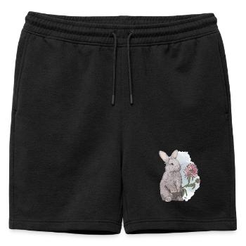 Veganuary 2024 Rabbit - Mens' Premium Organic Sweatshorts - black - Front - AI Model Male 178 light (178cm)