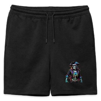 Illustration de squelette de pirate - Short de survêtement homme premium - noir - Devant - AI Model Male 178 light (178cm)