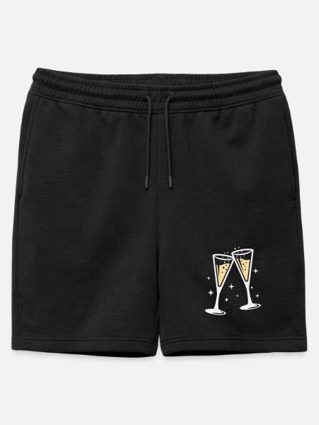 Sektglas Prosecco Sekt Alkohol Prost - Mens' Premium Organic Sweatshorts - black