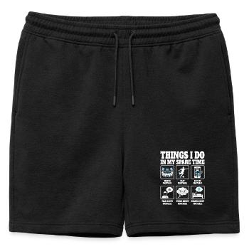 Dinge, die ich tue Fußball Fußballspieler - Männer Premium Organic Sweatshorts - Schwarz - Vorne - AI Model Male 178 light (178cm)