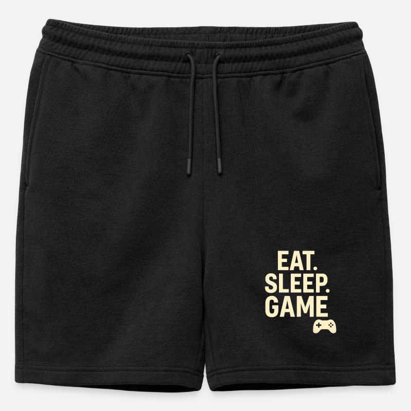 Eat Sleep Game Controller - Männer Premium Organic Sweatshorts - Schwarz