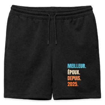 Best Husband Since 2025 Gift Husband - Mens' Premium Organic Sweatshorts - black - Front - AI Model Male 178 light (178cm)