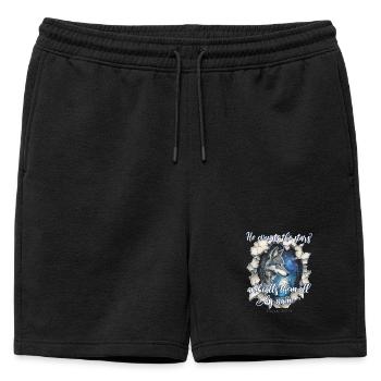 Citation chrétienne de Wolf - Short de survêtement homme premium - noir - Devant - AI Model Male 178 light (178cm)