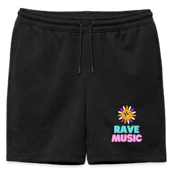 Sunshine Rave Music Néon Design - Short de survêtement homme premium - noir - Devant - AI Model Male 178 light (178cm)