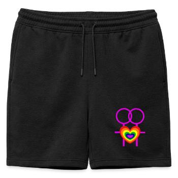 lesbienne femmes femmes symboles féminins CSD - Short de survêtement homme premium - noir - Devant - AI Model Male 178 light (178cm)