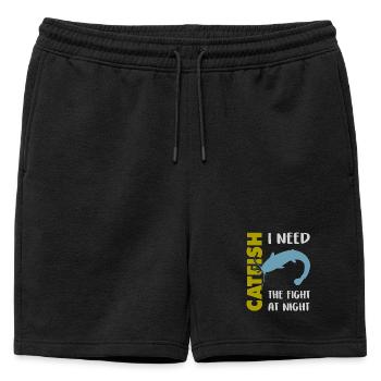 Combat de pêche au poisson-chat avec le poisson-chat fort - Short de survêtement homme premium - noir - Devant - AI Model Male 178 light (178cm)