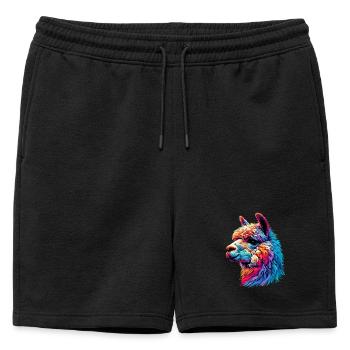 Alpaca - Mens' Premium Organic Sweatshorts - black - Front - AI Model Male 178 light (178cm)