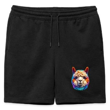 Alpaca - Mens' Premium Organic Sweatshorts - black - Front - AI Model Male 178 light (178cm)