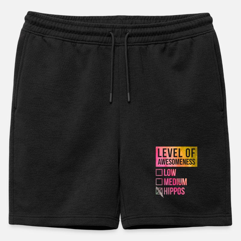 Nilpferd - Männer Premium Organic Sweatshorts - Schwarz