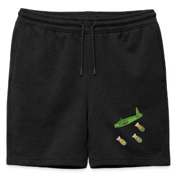 Avion bombe ananas vert - Short de survêtement homme premium - noir - Devant - AI Model Male 178 light (178cm)