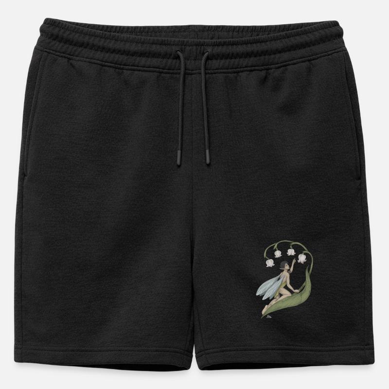 Pixie mit Maiglöckchen - Männer Premium Organic Sweatshorts - Schwarz