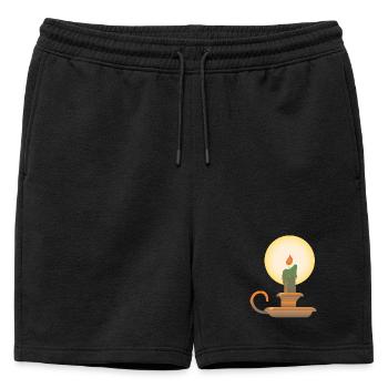 Candlestick | candlestick public Domain graphic - Mens' Premium Organic Sweatshorts - black - Front - AI Model Male 178 light (178cm)