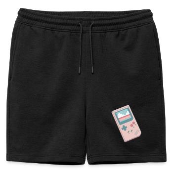 Console rétro pastel - Short de survêtement homme premium - noir - Devant - AI Model Male 178 light (178cm)