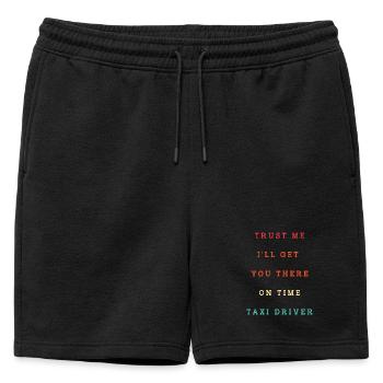 Taxi Chauffeur de taxi - Short de survêtement homme premium - noir - Devant - AI Model Male 178 light (178cm)