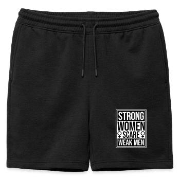 Des femmes fortes effraient les hommes faibles Féministe confiante - Short de survêtement homme premium - noir - Devant - AI Model Male 178 light (178cm)