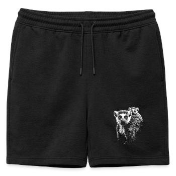 Lémurien catta - Short de survêtement homme premium - noir - Devant - AI Model Male 178 light (178cm)