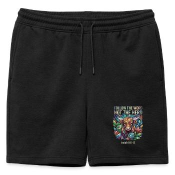 Suivez le Mot Pas le Troupeau Chrétien - Short de survêtement homme premium - noir - Devant - AI Model Male 178 light (178cm)