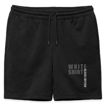 White Shirt Black Edition - Mens' Premium Organic Sweatshorts - black - Front - AI Model Male 178 light (178cm)